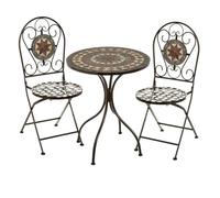 Ensemble Table et 2 chaises Vintage en métal Noir