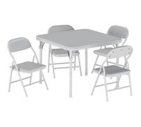 Ensemble table et 4 chaises enfant - LUNSY - pliantes 5 pièces - table carrée rembourrée - Gris