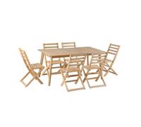 Ensemble table et 6 chaises MOLA extensible 160/220cm en bois d'acacia