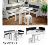 Ensemble table et bancs en angle Vicco Roman, banc de cuisine, banc en angle