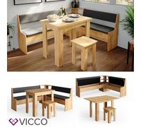 Ensemble table et bancs en angle Vicco Roman, banc de cuisine, banc en angle