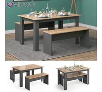 Ensemble table et bancs Ensemble table et fauteuils Sentio Anthracite Vicco