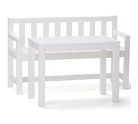 Ensemble table et canapé de jardin Blanc