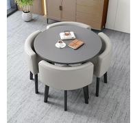 Ensemble table et chaise de bureau moderne avec table de conférence carrée/ronde avec chaises, idéal pour la négociation, la salle à manger et la détente, parfait pour le bureau, la salle à manger et