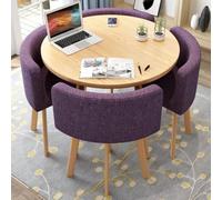 Ensemble table et chaise de bureau moderne de réception - 5 pièces - Petit meuble de salle de conférence pour appartement familial - Table et chaise de négociation de 80 cm