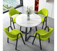 Ensemble table et chaise de bureau moderne pour salle de réception, salle de conférence, table de négociation pour 4 pièces, économie d'espace, 80 cm, meubles de couleur verte