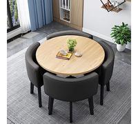 Ensemble table et chaise de bureau moderne pour salle de réception, salle de réunion, petite table de salle de réunion pour la maison, le salon, le balcon, le café, la salle de pause - Couleur noire