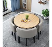 Ensemble table et chaise de bureau moderne pour salle de réception, salle de réunion, petite table de salle de réunion pour la maison, le salon, le balcon, le café, la salle de pause, gris clair