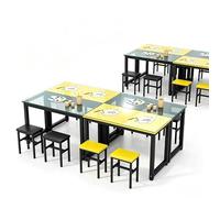 Ensemble table et chaise de dessin artistique for enfants avec dessus en verre bureau calligraphie artisanale étudiants peinture cours formation utilisation studio à la maternelle(A,120x100x74cm)