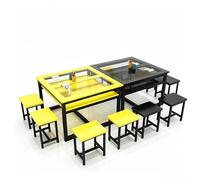 Ensemble table et chaise de dessin artistique for enfants avec dessus en verre bureau calligraphie artisanale étudiants peinture cours formation utilisation studio à la maternelle(B,120x80x74cm)