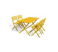 Ensemble repas de jardin 4 places en aluminium