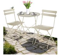 Ensemble table et chaise de jardin - TECTAKE - Lot de 2 chaises bistrot FRIEDA pliable pour 2 personnes - crème