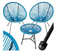 Tectake Ensemble table et chaises de jardin Santana - bleu