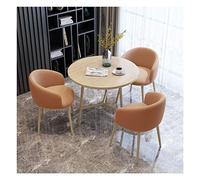 Ensemble table et chaise de réception Balcon Café Décontracté Simple Table et chaise Combinaison Bureau Salle de réunion Négociation 80 cm (couleur : gris) (orange)