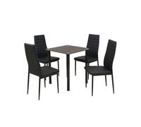 Ensemble table et chaise de salle à manger 5 pièces noir