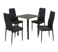 Vidaxl Ensemble Table Et Chaise De Salle À Manger 5 Pièces Noir Noir