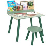 Ensemble table et chaise enfant - AIYAPLAY - avec porte-livres - motifs d'ours - pour enfants 3-8 ans - pour chambre, salon - vert