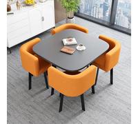 Ensemble table et chaise pour bureau, réception, conférence et cuisine, salle à manger, négociation et table basse pour 4 (taille : 80 cm, couleur : 53)