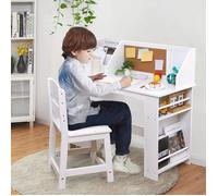 Ensemble table et chaise pour enfant - bureau pour enfant +3 ans 91L x 46l x 100H cm Blanc