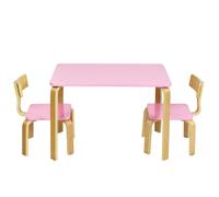 Ensemble Table Et Chaise Pour Enfant Inclus 1 Table Et 2 Chaises Bonne Protection En Bois Courbé Rose Helloshop26 20_0008529