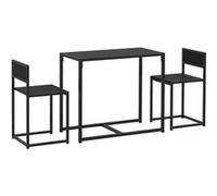 HOMCOM Ensemble Table et chaises pour 2 Personnes, Table de Cuisine avec chaises, pour Cuisine Salon Maison, Noir