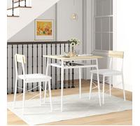 Ensemble table et chaises 3 pièces coin repas complet pour la cuisine les assises rentrent sous le plateau 70 x 70 x 75 cm chêne