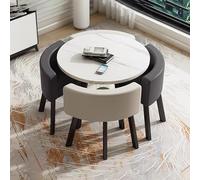 Ensemble table et chaises carrées 5 pièces avec 4 chaises, gain de place, idéal pour les repas, la cuisine, les réunions au bureau, les espaces détente et les salons d'entreprise.