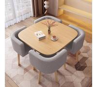 Ensemble table et chaises carrées compactes pour bureau, réception, conférence, cuisine, salle à manger et bar de petit déjeuner, design nordique peu encombrant