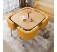 Ensemble table et chaises carrées compactes pour bureau, réception, conférence, cuisine, salle à manger et bar de petit déjeuner, design nordique peu encombrant