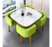 Ensemble Table et chaises carrées minimalistes pour 4 Personnes, Gain de Place, idéal pour Les Petits espaces. Mobilier Compact pour Repas Autour d'un café ou d'une réunion. Largeur : 80 cm.
