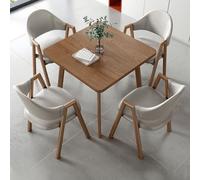 Ensemble Table Et Chaises Cuisine CarréEs Table Et Chaises RéCeption Et NéGociation Plateau 80 Cm Structure En MéTal Adapté aux NéGociations Au Bureau Et aux Loisirs à Domicile Light grey + Walnut