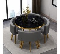 Ensemble table et chaises de bar rondes modernes - Meubles de cuisine élégants pour la maison, le jardin, le restaurant - 80 x 75 cm - Parfait pour salle à manger et conférences