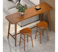 Ensemble Table et Chaises de Bar,Table Haute de Cuisine Rectangulaire,Table D'appoint Étroite avec Repose-Pieds,pour Restaurants.(160x60x105cm)