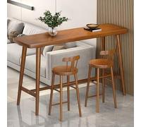 Ensemble Table et Chaises de Bar,Table Haute de Cuisine Rectangulaire,Table D'appoint Étroite avec Repose-Pieds,pour Restaurants.(140x60.1x105cm)
