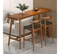 Ensemble Table et Chaises de Bar,Table Haute de Cuisine Rectangulaire,Table D'appoint Étroite avec Repose-Pieds,pour Restaurants.(160x60x105.1cm)