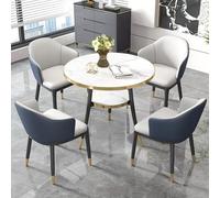 Ensemble table et chaises de bureau modernes bleu et gris pour petites salles de conférence et négociations Idéal pour les magasins de bureau et les réunions Table à manger pour 4 personnes