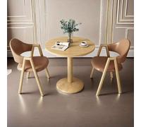 Ensemble table et chaises de bureau pour 2 personnes - Table ronde et chaises - Style milieu du siècle - Petite table ronde avec pieds en métal pour salle à manger ou café