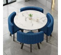 Ensemble Table et chaises de Bureau, Table Basse Ronde Bleue pour Salle de réception, Club, négociation, Vente, conférence, réunion.
