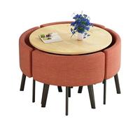 Ensemble table et chaises de conférence rondes - Ensemble moderne de meubles de cuisine, salle à manger, ensemble de 4 chaises