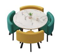 Ensemble table et chaises de conférence rondes - Ensemble moderne de meubles de cuisine, salle à manger, ensemble de 4 chaises