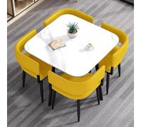 Ensemble Table et chaises de conférence, Table Basse avec chaises pour Salle de réception, Bureau ou Club de négociation, mobilier pour Petite Salle de réunion, Jaune