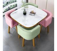 Ensemble Table et chaises de Cuisine carrées pour 4 Personnes, Peu encombrantes et minimalistes, idéal pour Les Petits espaces, Coin Repas ou Salle à Manger, Largeur 90 cm. Élégant et foncti