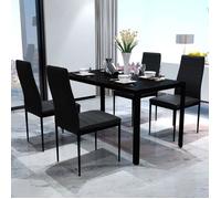 Ensemble table et chaises de cuisine noir haut de Ensemble de table pour salle à manger cinq pièces noir 46181