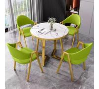 Ensemble table et chaises de cuisine rondes 4 places avec chaises, idéal pour la maison, le bureau, un salon de beauté, un café, un restaurant ou pour des négociations.