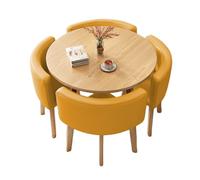 Ensemble table et chaises de cuisine rondes pour 4 personnes, cadre en métal robuste, peu encombrant, table et chaises pour la maison et l'appartement