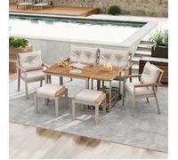 Ensemble table et chaises de jardin 6-7 places avec chariot amovible FloraGrace