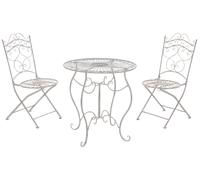 Ensemble Table Et Chaises De Jardin En Métal Blanc Antique Blanc