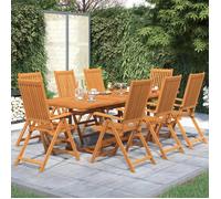 Ensemble table et chaises de jardin - Maison Exclusive - Bois d'acacia massif - Table extensible 160-240 cm - 8 places