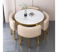Ensemble table et chaises de négociation commerciale, petite table ronde pour bureau de vente, magasins, réunions, salle de conférence, table basse multifonctionnelle (kaki)