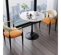 Ensemble table et chaises de réception élégantes, base en métal, table basse ronde pour bureau, balcon, chambre d'amis